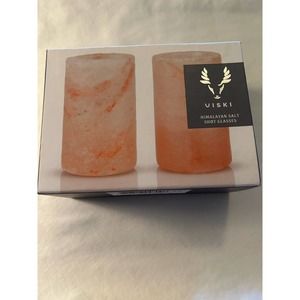 VISKI Himalayan Salt Shot Glasses Unique, Gift Set for Tequila +, 2 Oz Set of 2